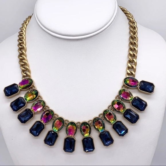 J. Crew Rainbow Brulee Double Row Necklace - Picture 1 of 4